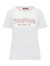 Max Mara Studio Stampaint Logo Front T-shirt In White