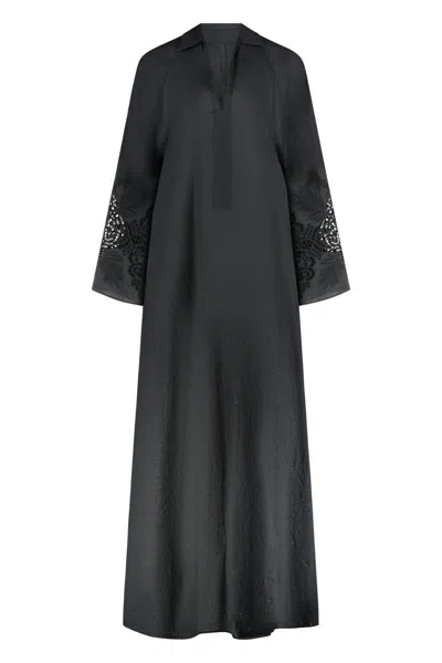 Max Mara Studio Strano Linen Dress In Black