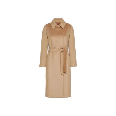 Max Mara Studio Studio Bcollag Wool Coat In Brown