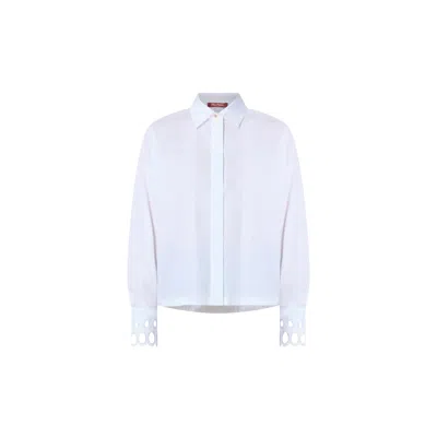 Max Mara Studio Studio Staffa Broderie Shirt In White