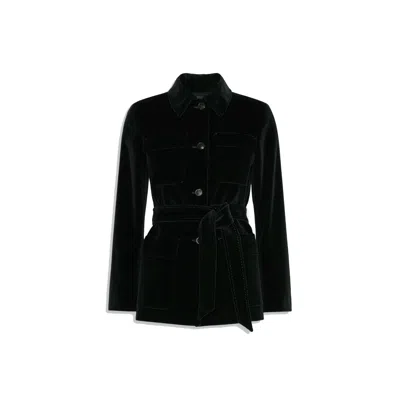 Max Mara Studio Studio Velvet Crusca Jacket In Black