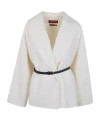 Max Mara Studio Sughero Belted Jacket In White
