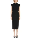 Max Mara Black Crepe Sughero Shirt Dress In Black