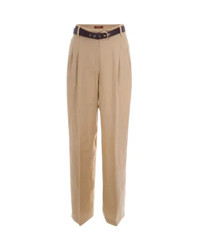 Max Mara Studio Summer Mini Trousers For Women In Brown