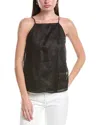 Max Mara Studio Summer Woven Top In Black