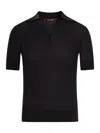 Max Mara Straw Polo In Wool And Silk With Sequins