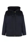 Max Mara Studio Wool Blend Quilted-lining Zip Sweater Jacket With Pockets In Black