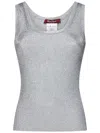 Max Mara Top Hardy In Viscosa Lurex Argento In Silver