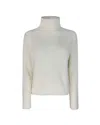 Max Mara Warm Greetings Turtleneck Sweater In White