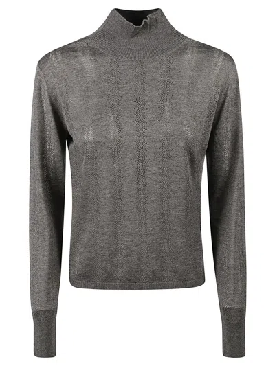 Max Mara High-neck Sweater In Gray