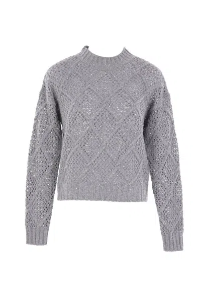Max Mara Studio Sweaters In Gray