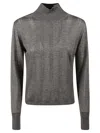 Max Mara Studio Wool Silk Blend Sweaters In Gray