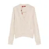 Max Mara Cable-knit Button-up Cardigan In Neutral