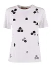 Max Mara Umano Beaded T-shirt In Red