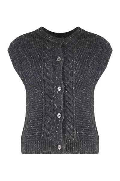 MAX MARA MAX MARA STUDIO TAFFY SWEATER VEST WITH BUTTONS
