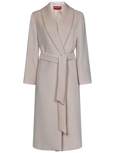 Max Mara Studio Taglio Coat In Gray