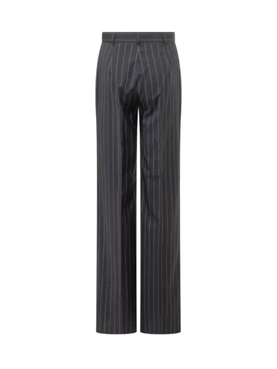 Max Mara Studio Tailored Slim Trousers In Blu Gessato