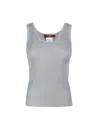 Max Mara Top Hardy In Viscosa Lurex Argento In Silver