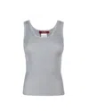 Max Mara Top Hardy In Viscosa Lurex Argento In Silver