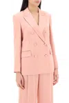 Max Mara Teiera Satin Double-breasted Blazer In Pink