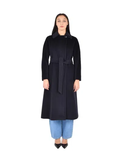 Max Mara Studio Tenzone Coat In Blue