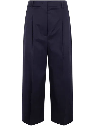 Max Mara Studio "tequila" Cotton Wide Leg Trousers In Black