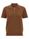 Max Mara Lapel Short-sleeved Polo Shirt In Brown