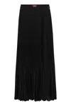 Max Mara Studio Timoteo - Sablé Pleated Georgette Skirt In Black