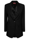 Max Mara Wool Crepe Blazer With T In Black
