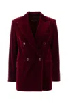 Max Mara Studio Tiziano Red Stretch Velvet Blazer