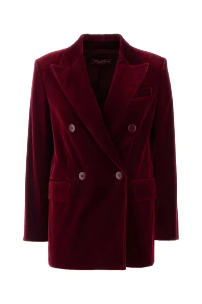 Max Mara Studio Tiziano Red Stretch Velvet Blazer