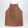 Max Mara Studio Tobacco-coloured Gauze Top