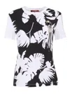 Max Mara Studio Floral Printed Crewneck T In Black