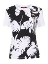 Max Mara Studio Floral Printed Crewneck T In Black