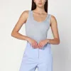 Max Mara Top Lurex Tank Top In Silver
