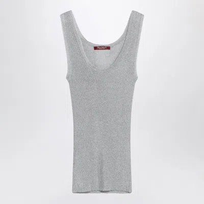 MAX MARA MAX MARA STUDIO  TOP LUREX TANK TOP IN SILVER