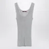 Max Mara Studio Top Lurex Tank Top In Silver In Gray