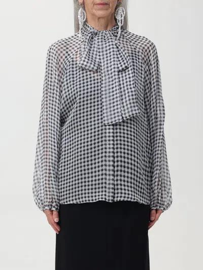 Max Mara Transparent Checked Shirt In Black