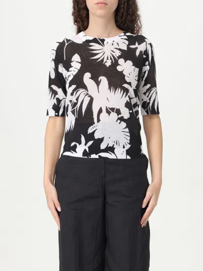 Max Mara Studio Top Woman Multicolor In Black