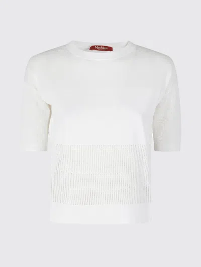 Max Mara Celebre Perforated Sweater In White