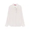 Max Mara Flirt Striped Long-sleeved Shirt In White