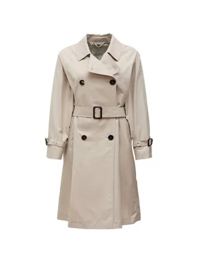 Max Mara Studio Trench Coat In Neutral