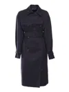 Max Mara Classic Black Double-breasted Ebrien Raincoat In Blue