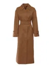 Max Mara Pistoia Belted Long-sleeved Coat In Brown