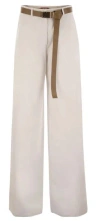 Max Mara Studio Cotton Linen Blend Trousers In Neutral