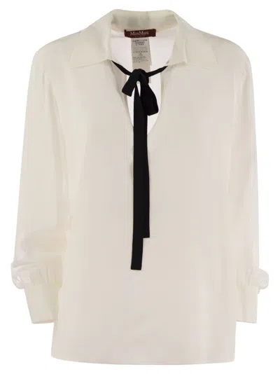 MAX MARA MAX MARA STUDIO UBICATO SILK BLOUSE WITH TIE