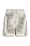 Max Mara Umbro Cotton Bermuda Shorts In Beige