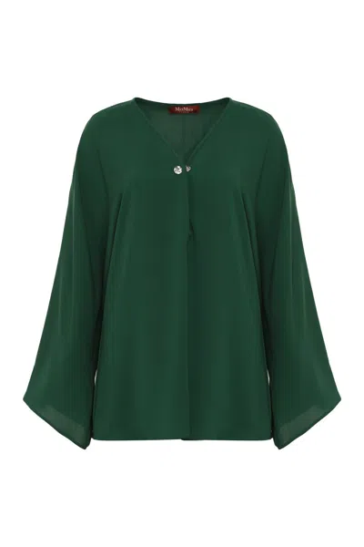Max Mara Studio Umile Cady Blouse In Green