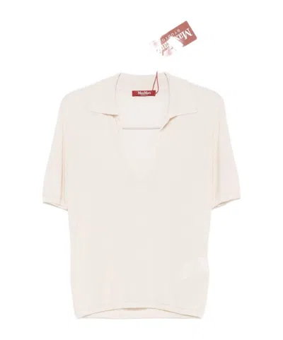 MAX MARA MAX MARA STUDIO V-NECK KNITTED POLO SHIRT