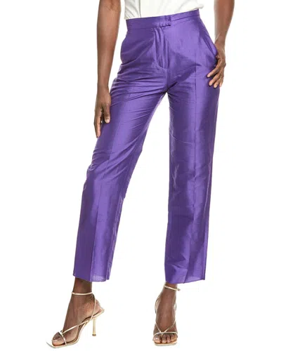 Max Mara Studio Valanga Silk Trouser In Purple